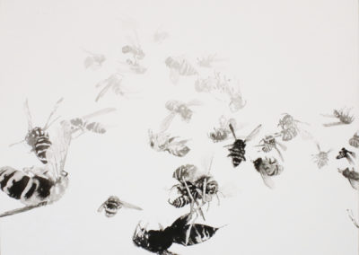 Vol d'abeilles, Lavis 2021, 80x60cm 8