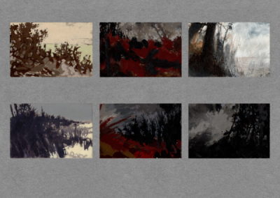 Paysages, 6 Acryl 1998, 9x13.5cm