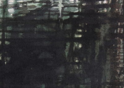 Jeux d'eau, Acryl sur jute 2001, 40x40cm 1